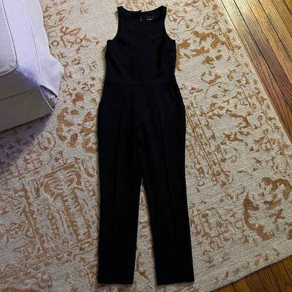 ASOS Petite Black Jumpsuit With Chic Racer Detail Sz 0 Like NEW - Picture 6 of 14